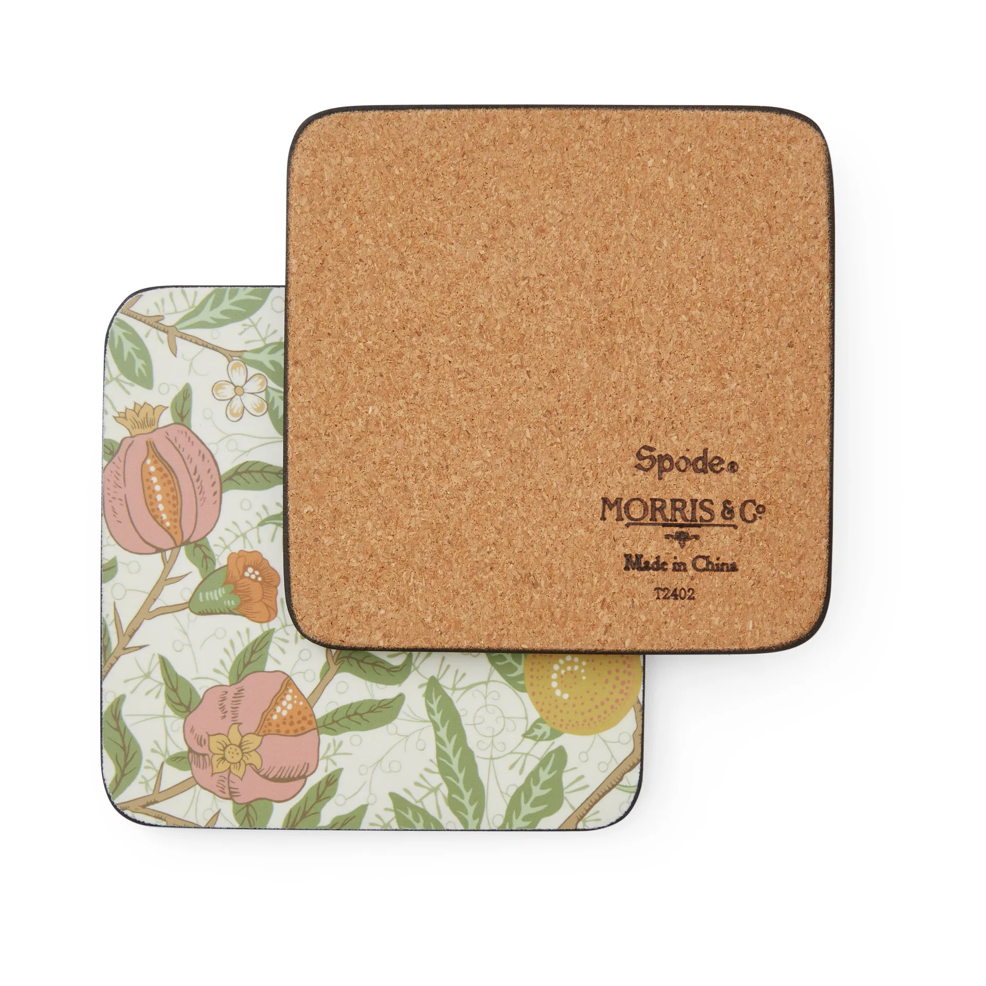 Morris & Co Simpley mixed glass coasters 6 pieces, Fruit, Willow, Marigold Pimpernel