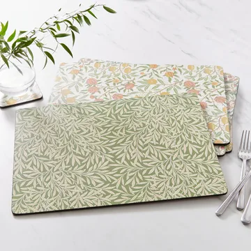 Morris & Co Simpley mixed placemat 4 pieces - Fruit, Willow, Strawberry Thief, Marigold - Pimpernel