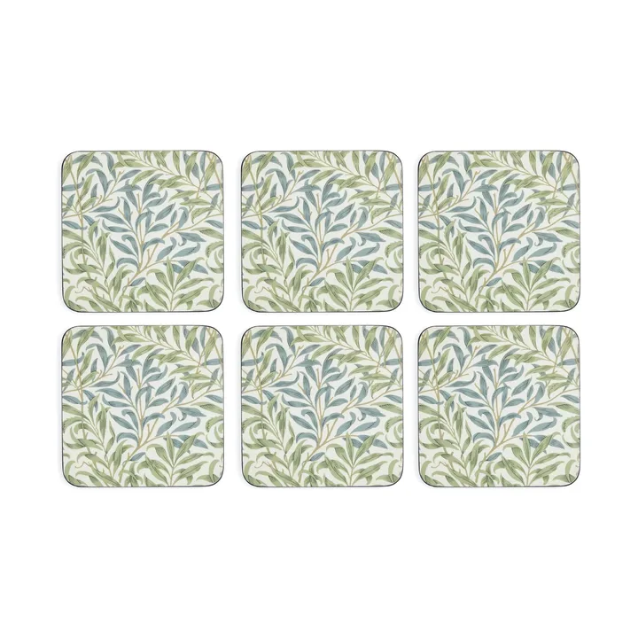Morris & Co Willow Bough coasters 6-pack - Green, blue - Pimpernel