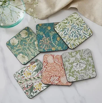 Morris & Co Willow Bough coasters 6-pack - Green, blue - Pimpernel