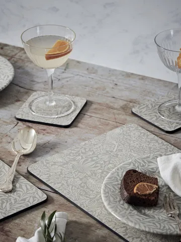 Strawberry Thief coaster 6-pack - Grey - Pimpernel