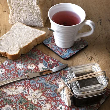 Strawberry Thief coaster 6-pack - Red - Pimpernel