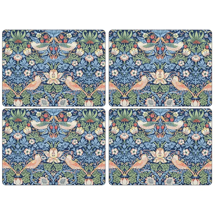 Strawberry Thief Placemats 30x40 cm 4 pack - Blue - Pimpernel