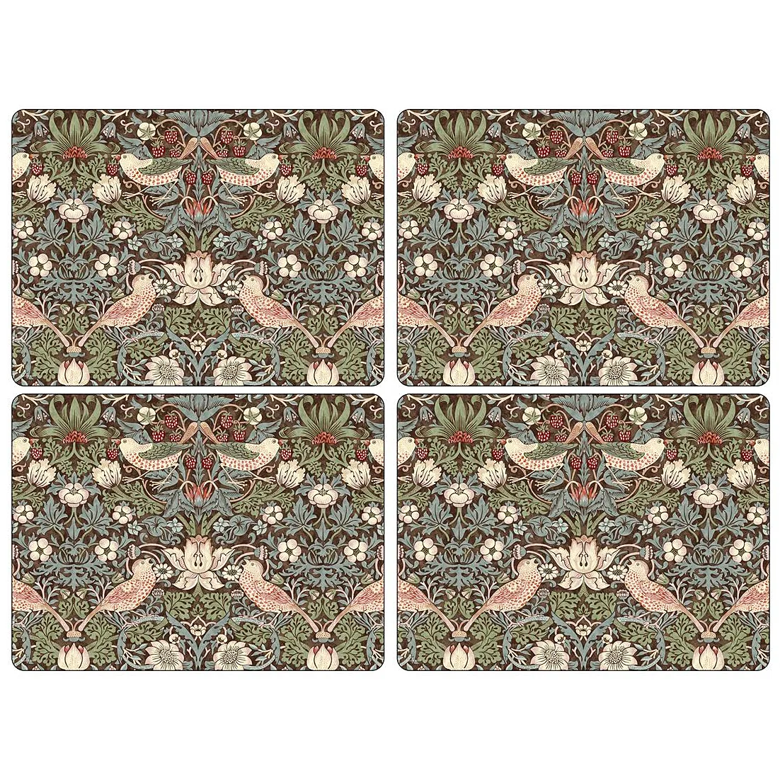 Strawberry Thief Placemats 30x40 cm 4 pack, Brown Pimpernel