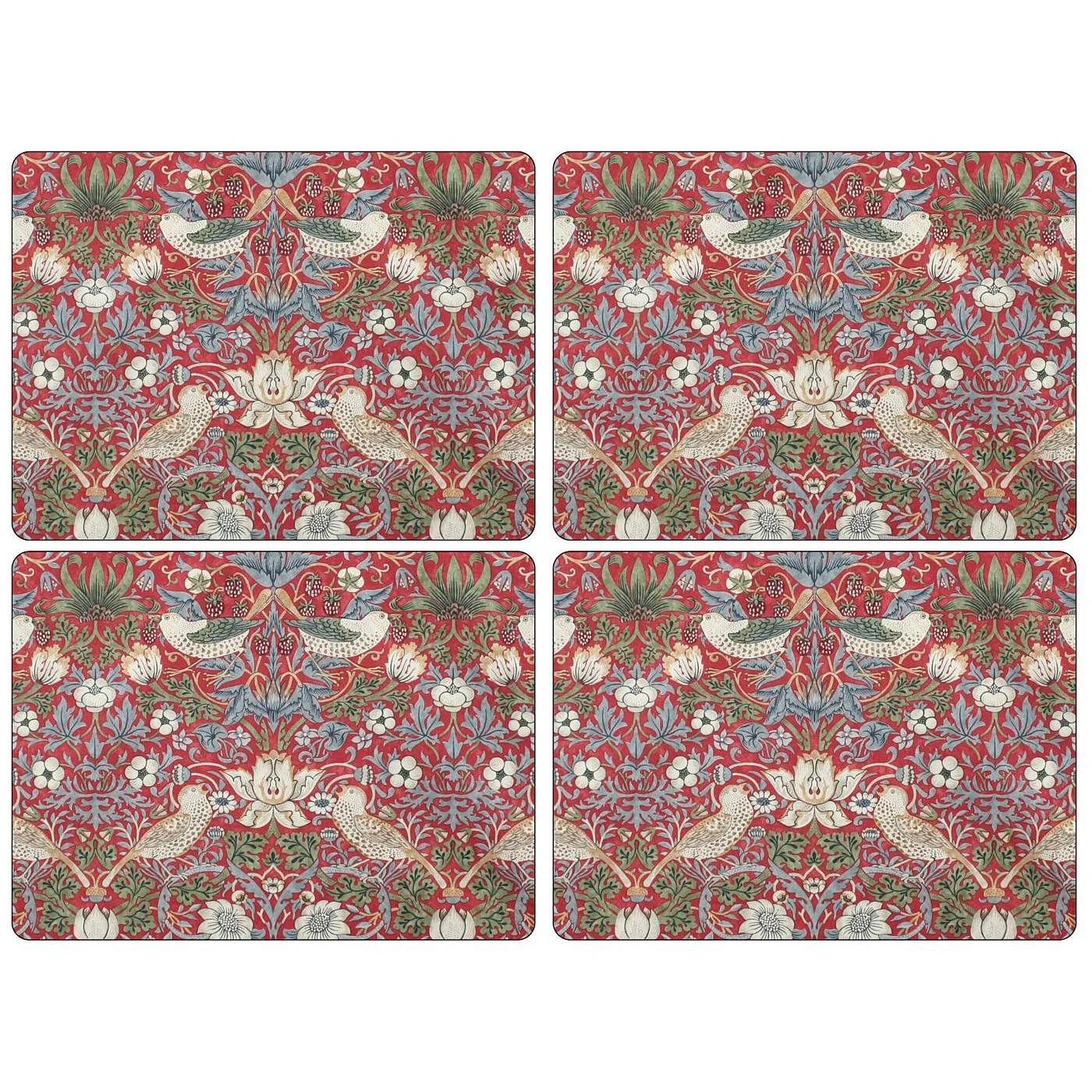 Strawberry Thief Placemats 30x40 cm 4 pack, Red Pimpernel