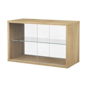 Pira display cabinet - Whitewashed oak-clear glass, 70x31 cm, 4 doors - Pira