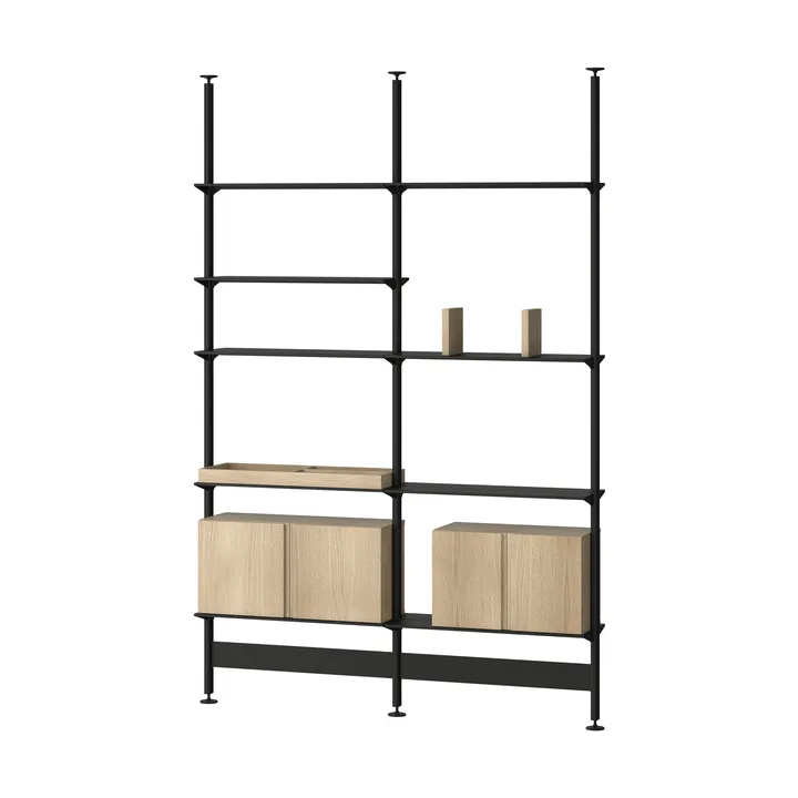 Pira G2 shelving system F C A Black/Oak 256–264 cm - Pira