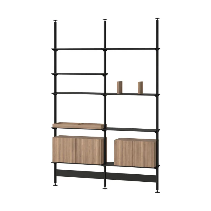 Pira G2 shelving system F C A Black/Walnut 240–247 cm - Pira