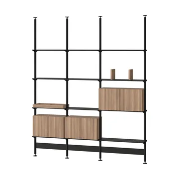 Pira G2 shelving system F C B Black/Walnut 256–264 cm - Pira