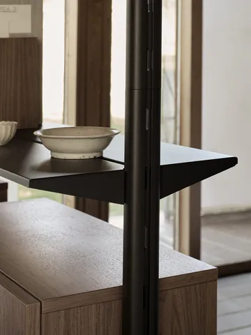 Pira G2 shelving system F C B Black/Walnut 256–264 cm - Pira
