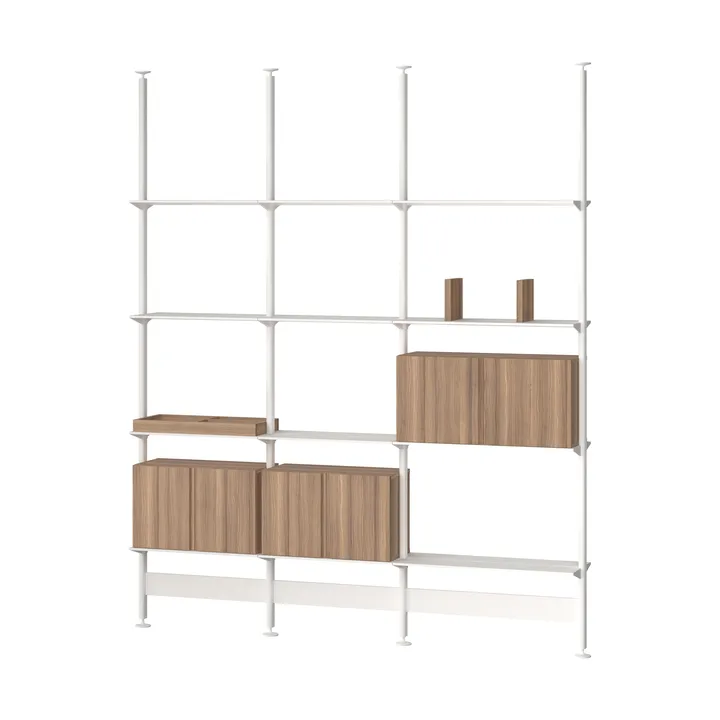 Pira G2 shelving system F C B White/Walnut 248–255 cm - Pira