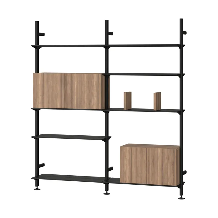 Pira G2 shelving system W A Black/Walnut - Pira