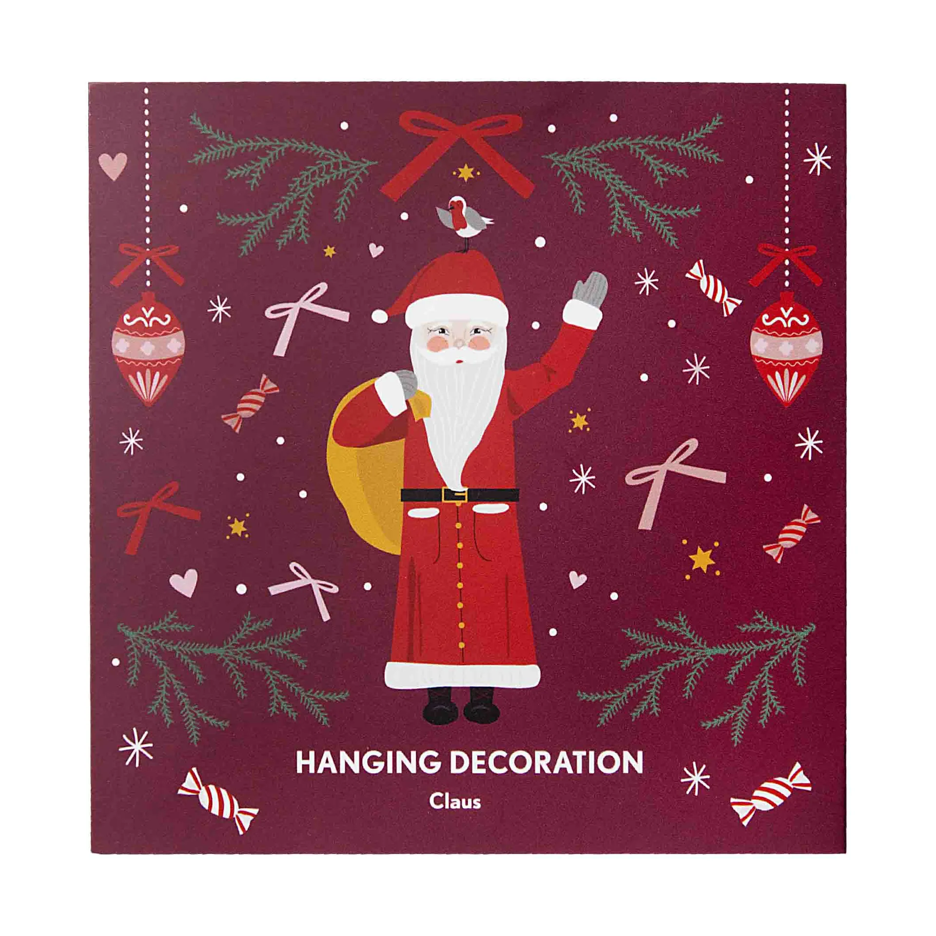 Claus decorative hanging ornament, Gold Pluto Design