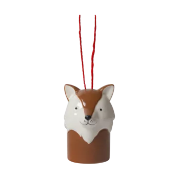 Fox - Christmas tree bauble - White-brown - Pluto Design
