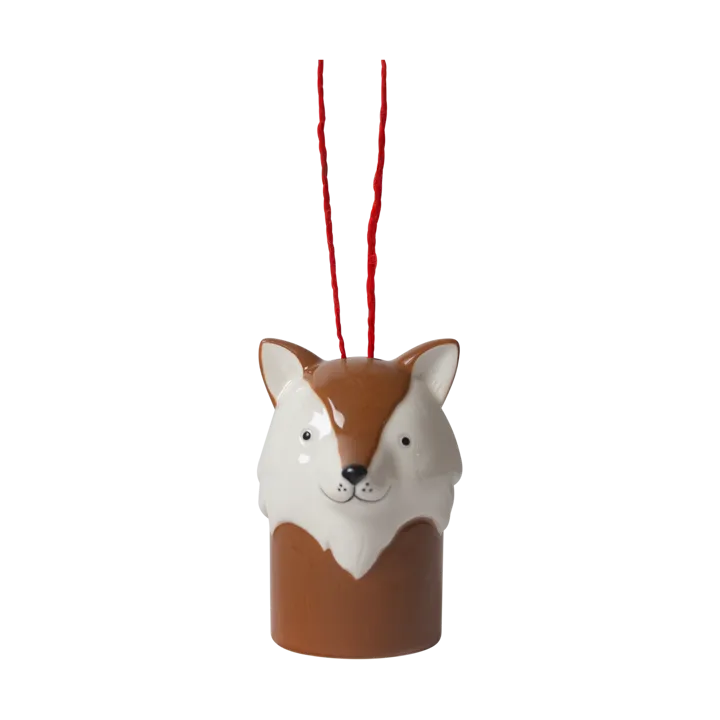 Fox - Christmas tree bauble - White-brown - Pluto Design