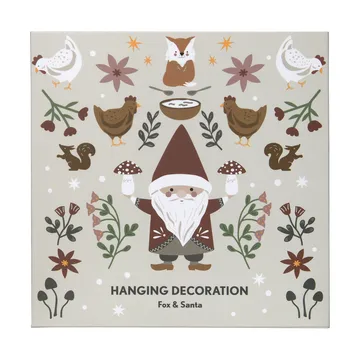 Fox & Santa Christmas ornament - Silver - Pluto Design