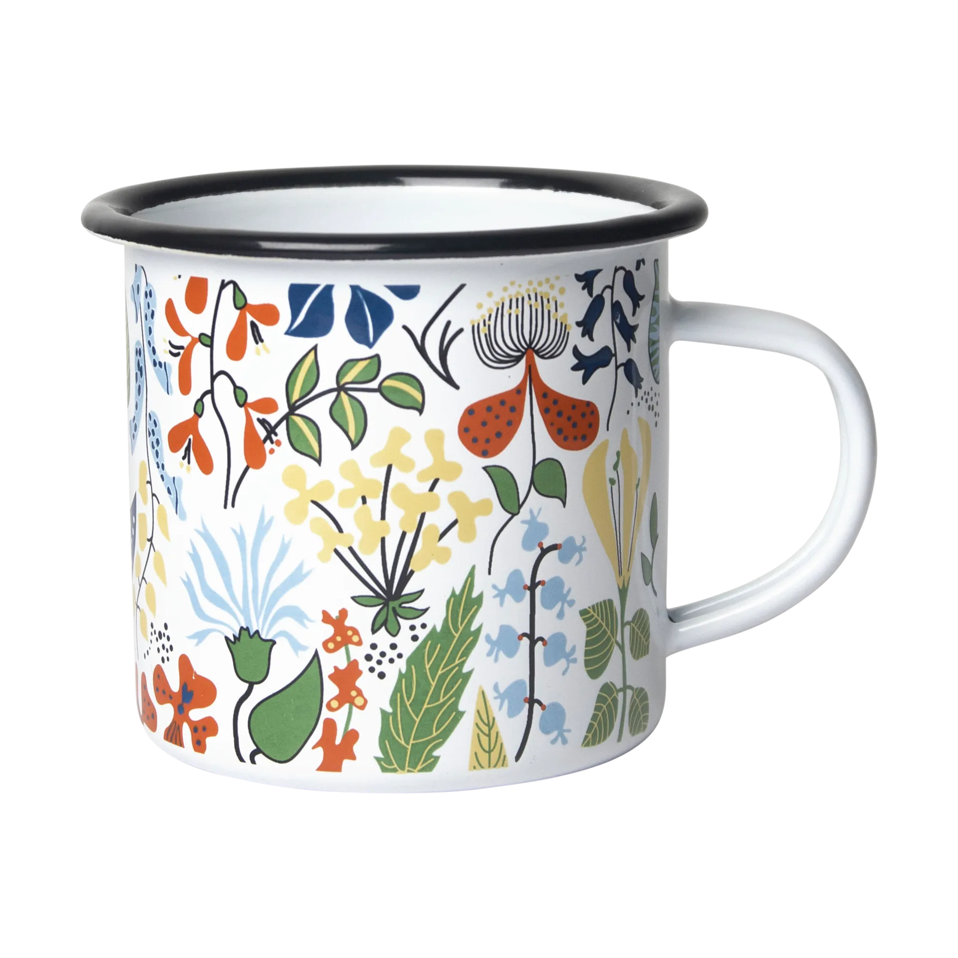 Herbarium enamel mug, White-multi Pluto Design