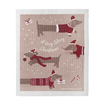 Jolly dogs dishcloth - Red-grey - Pluto Design