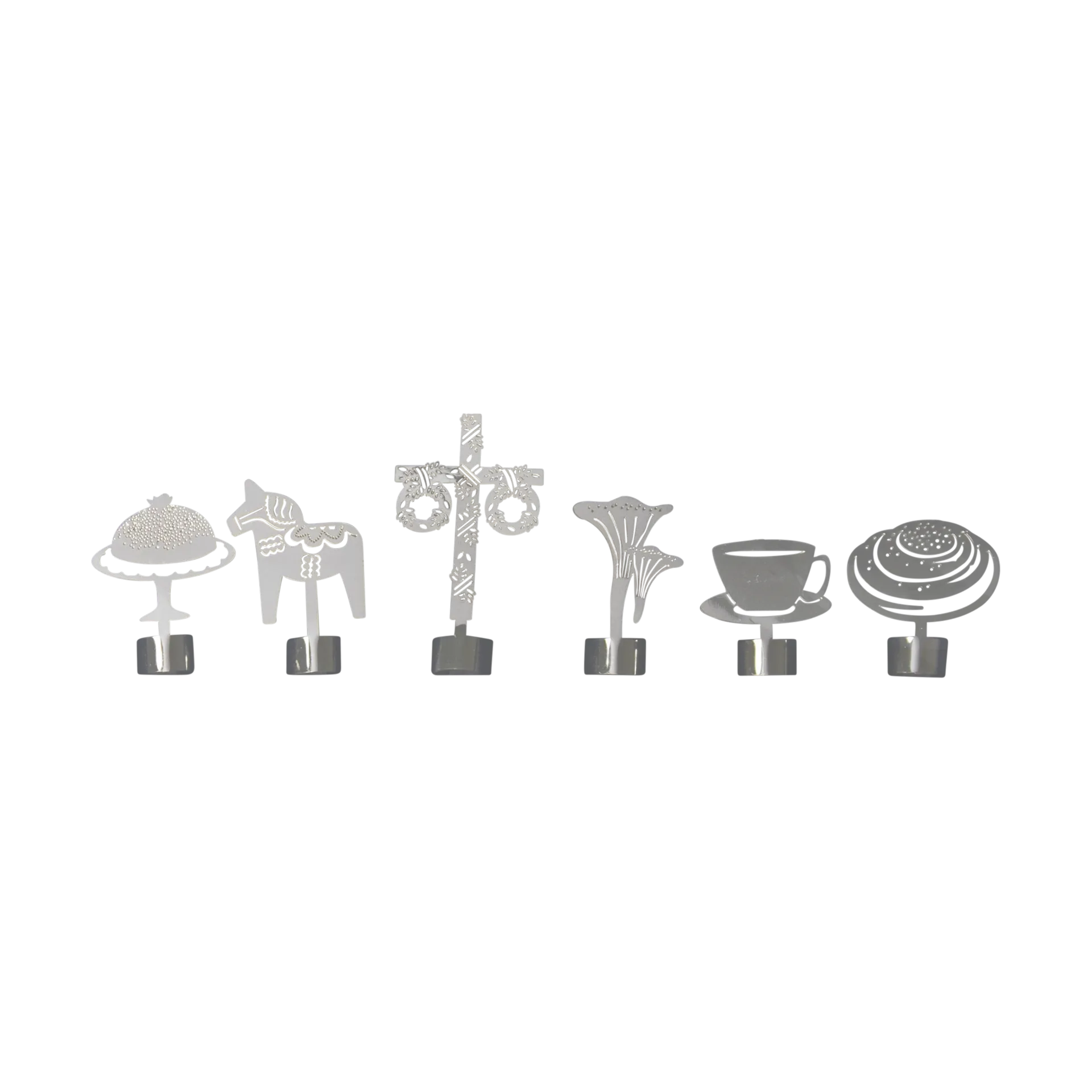 Like a Swede glass markers 6 pieces, Silver-metal Pluto Design