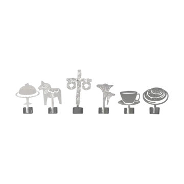 Like a Swede glass markers 6 pieces - Silver-metal - Pluto Design