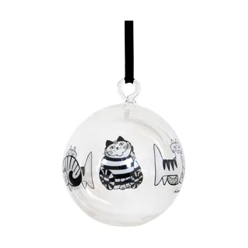 Lisa Larson cats Christmas ornament - White-black - Pluto Design