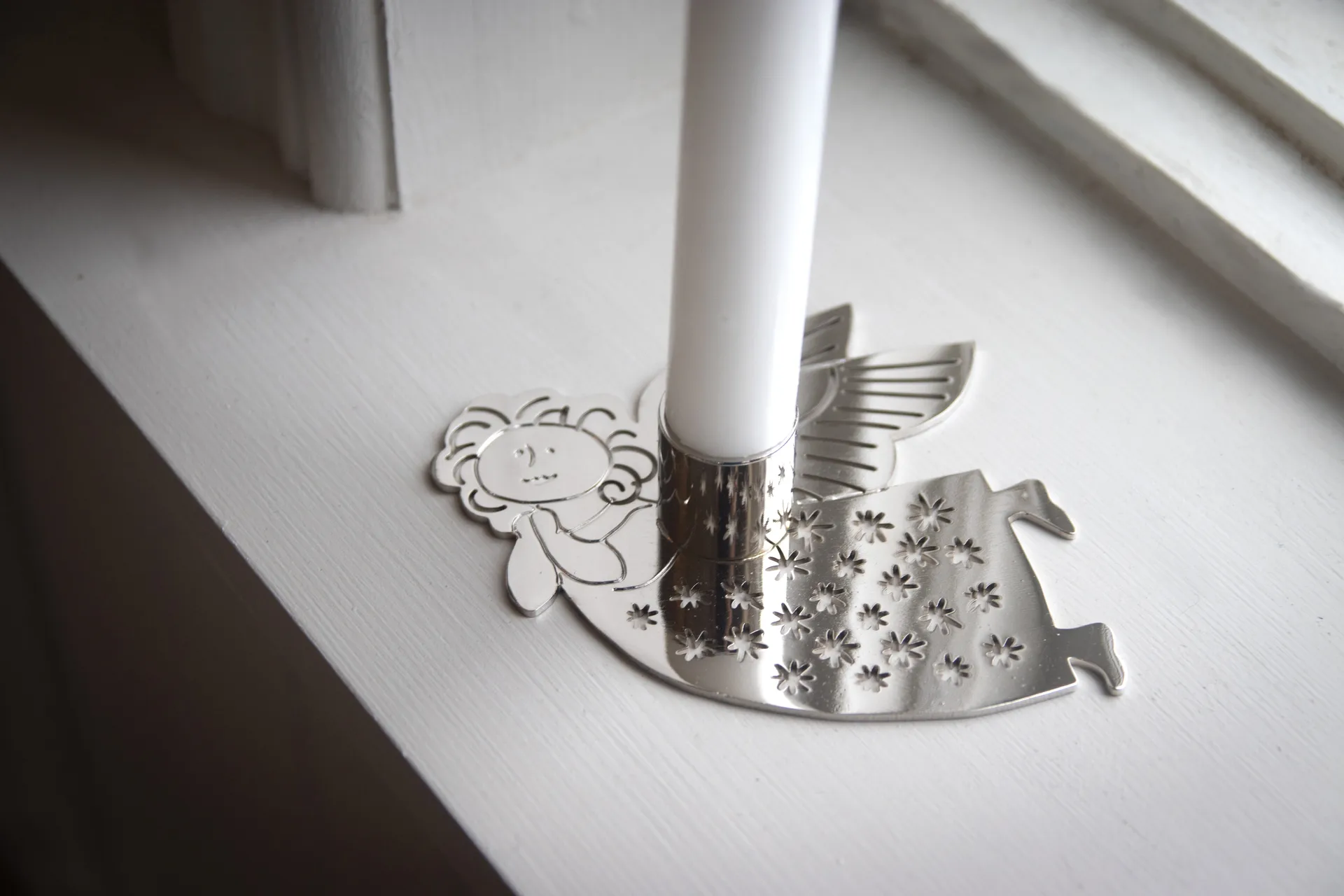 Lisa Larson Hanna candlestick, Silver Pluto Design