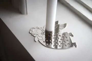Lisa Larson Hanna candlestick - Silver - Pluto Design
