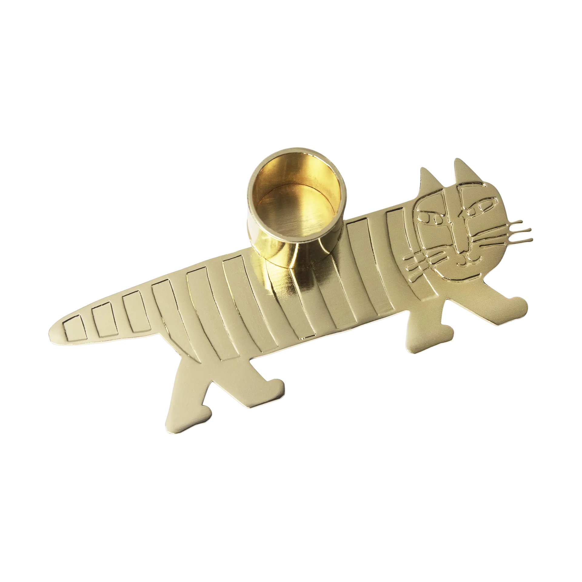 Lisa Larson Mikey candlestick, Gold Pluto Design