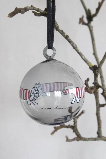 Lisa Larson Mikey Christmas ornament - Silver-red-white - Pluto Design