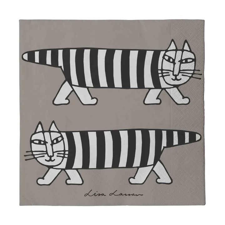 Lisa Larsson Mikey napkins 24-pack - Grey - Pluto Design