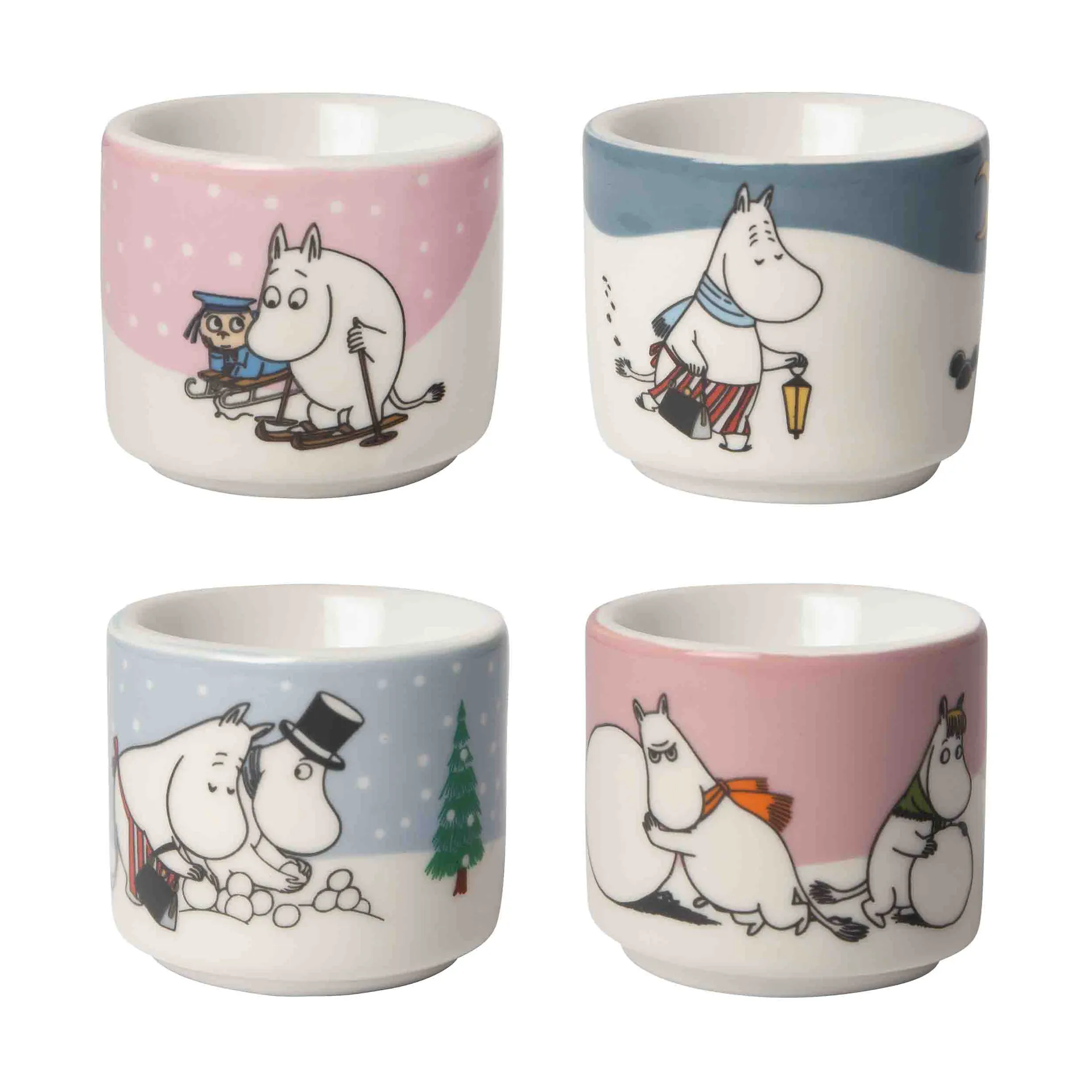 Mumin egg cup 4 pieces, Moomin Winter Pluto Design