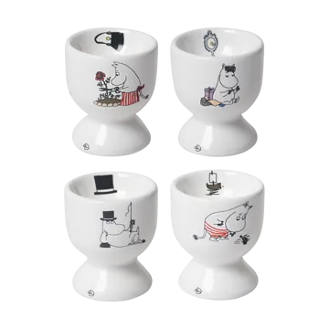 Mumin joy egg cup 4 parts - White-multi - Pluto Design