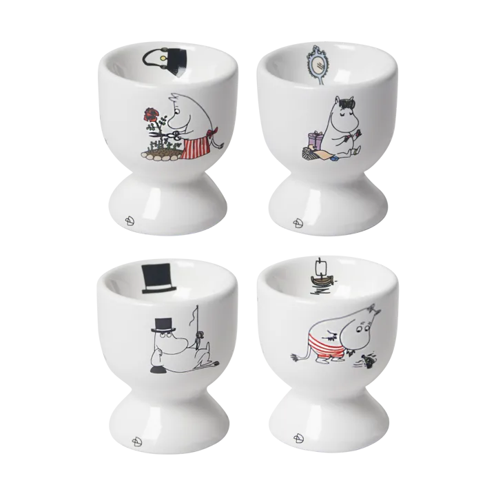 Mumin joy egg cup 4 parts - White-multi - Pluto Design