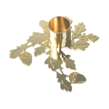 Oak candle holder - Gold - Pluto Design