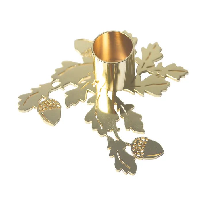 Oak candle holder - Gold - Pluto Design