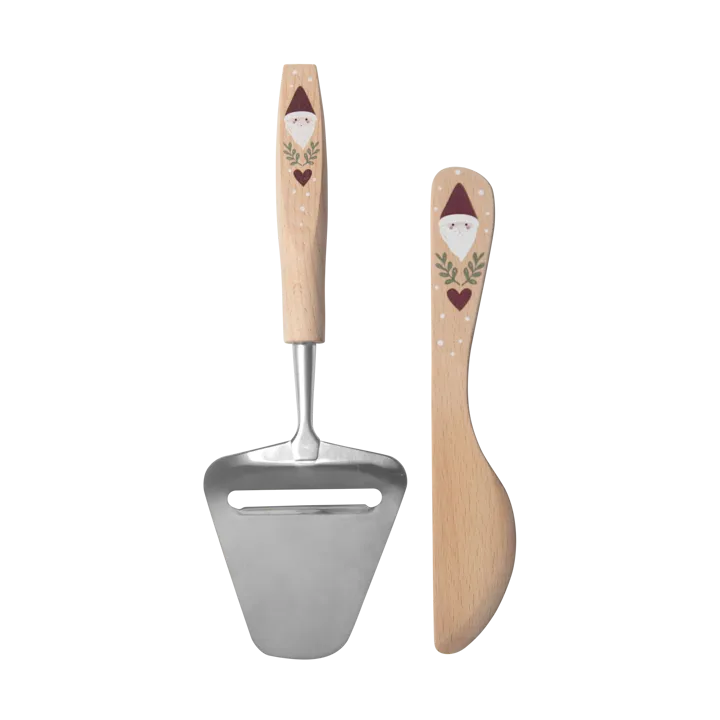 Santa butter knife and cheese slicer 2 pieces - Beige - Pluto Design