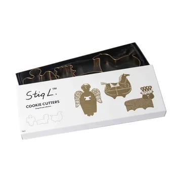 Stig L gingerbread mould 3 pieces - Gold - Pluto Design
