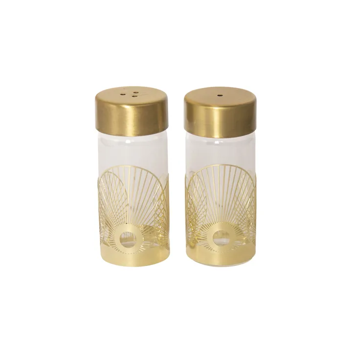 Sun salt- and pepper mill - Gold-glass - Pluto Design