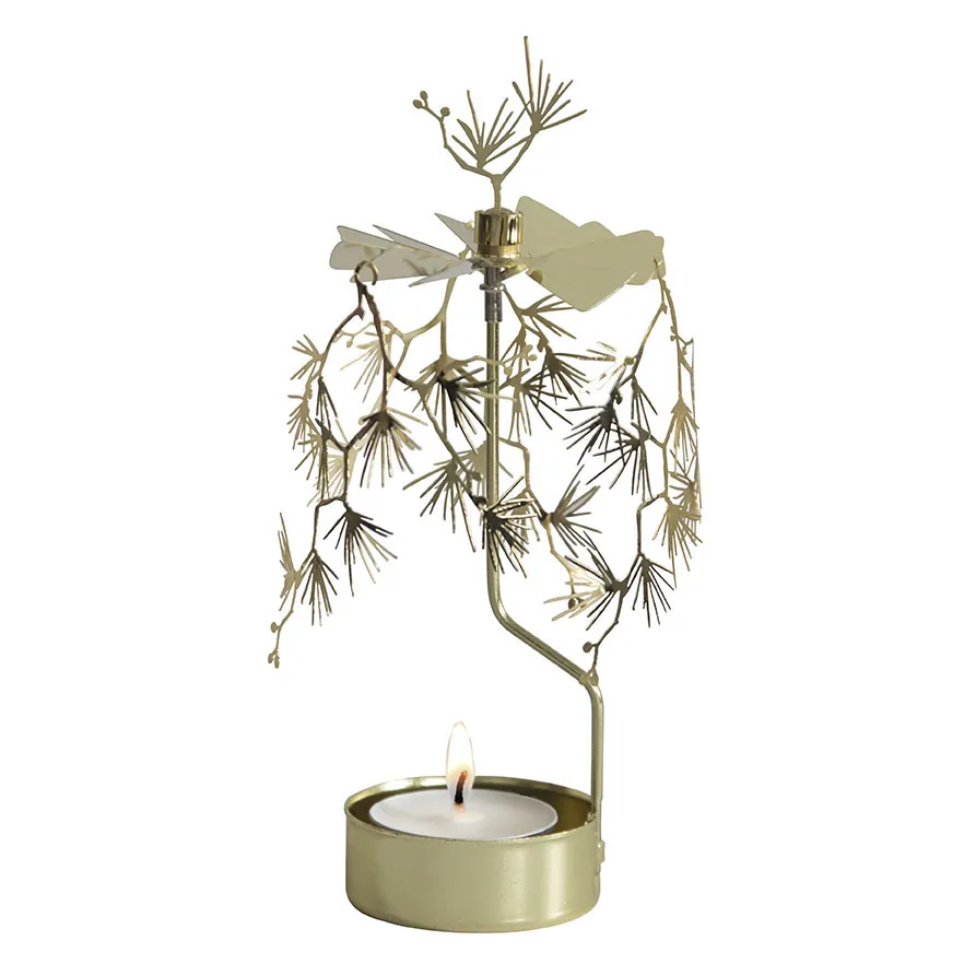 Tall Rotary candle holder, Gold Pluto Design
