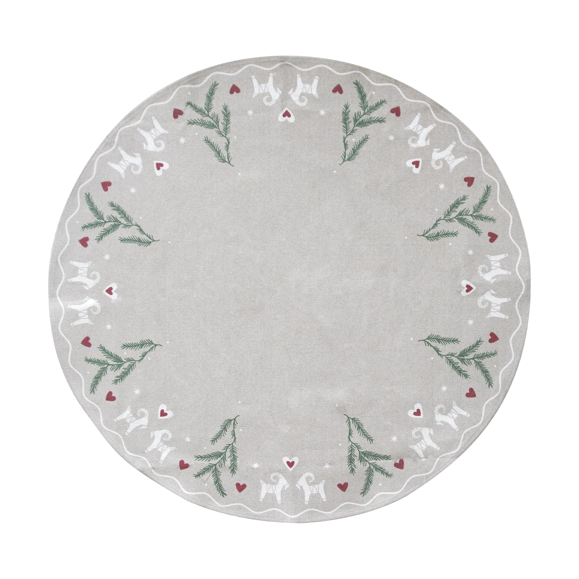 Yule Goat Christmas tree mat Ø110 cm, Beige Pluto Design