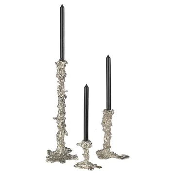 Drip candlestick L 25 cm - Silver - POLSPOTTEN