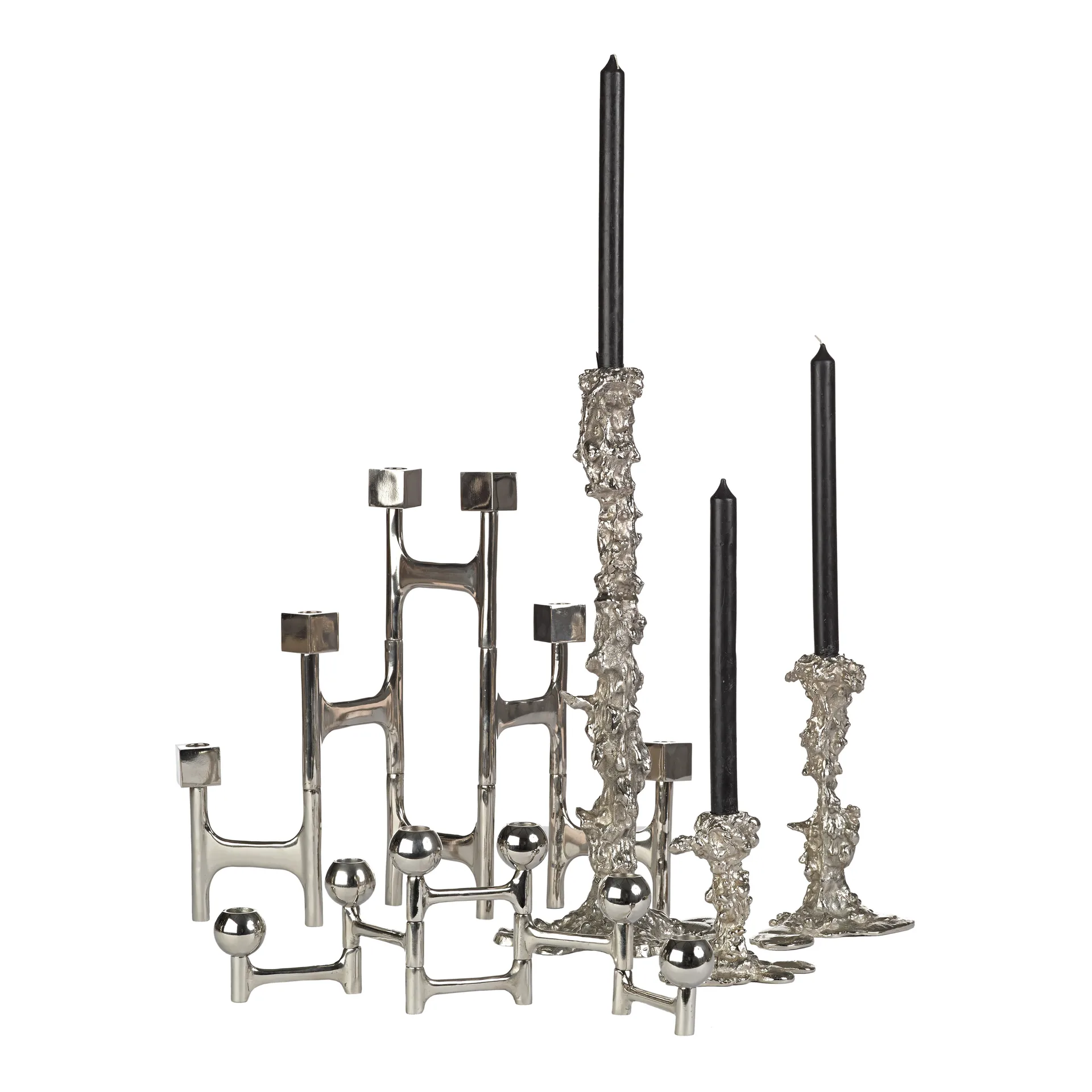 Round Folding candlestick 48x15 cm, Silver POLSPOTTEN