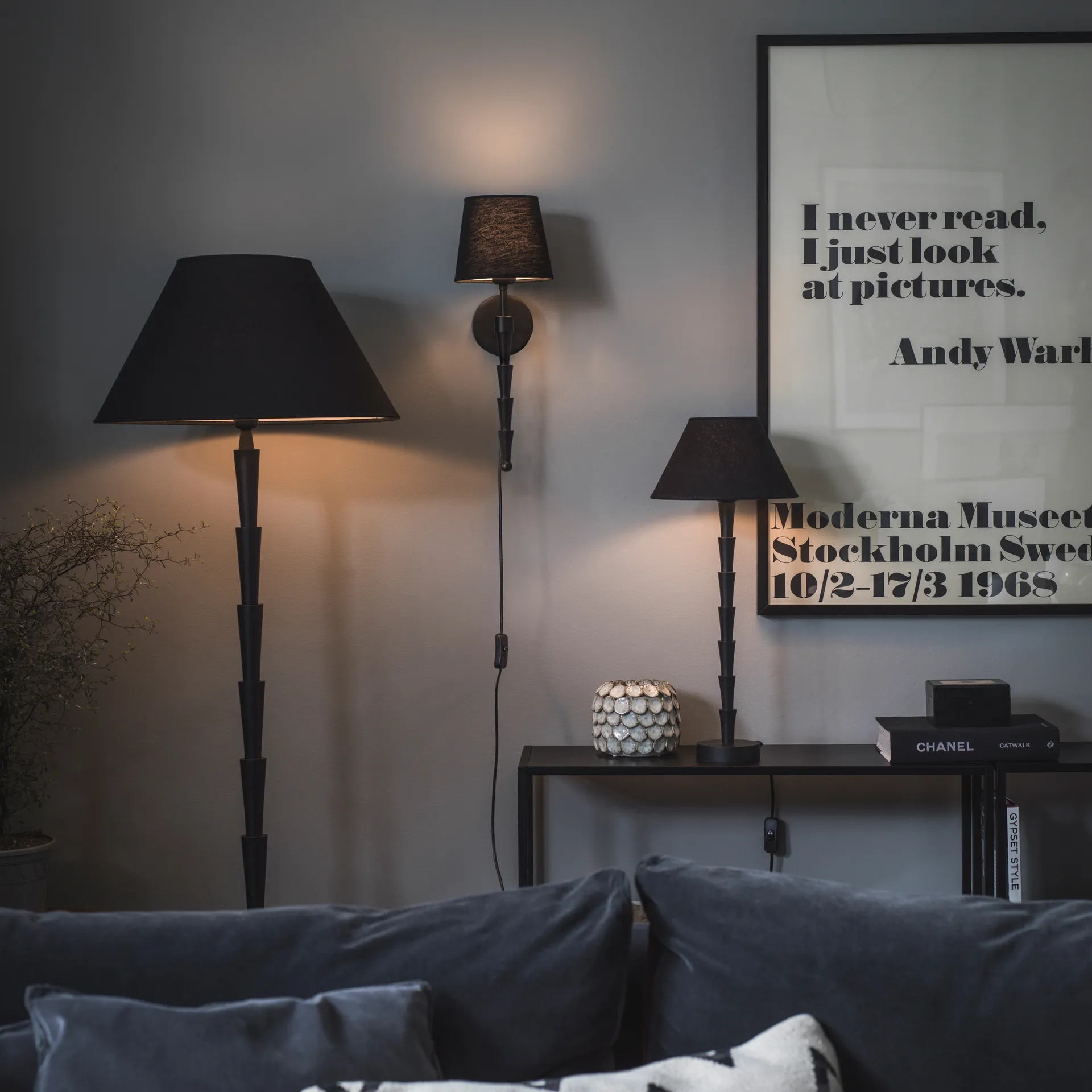 Chloe lamp base 48 cm, matte black PR Home