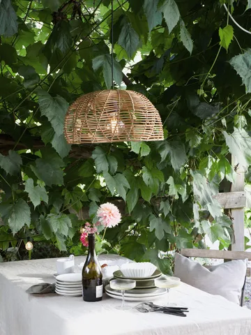 Mayla outdoor pendant lamp - Natural, Ø43x24 cm - PR Home