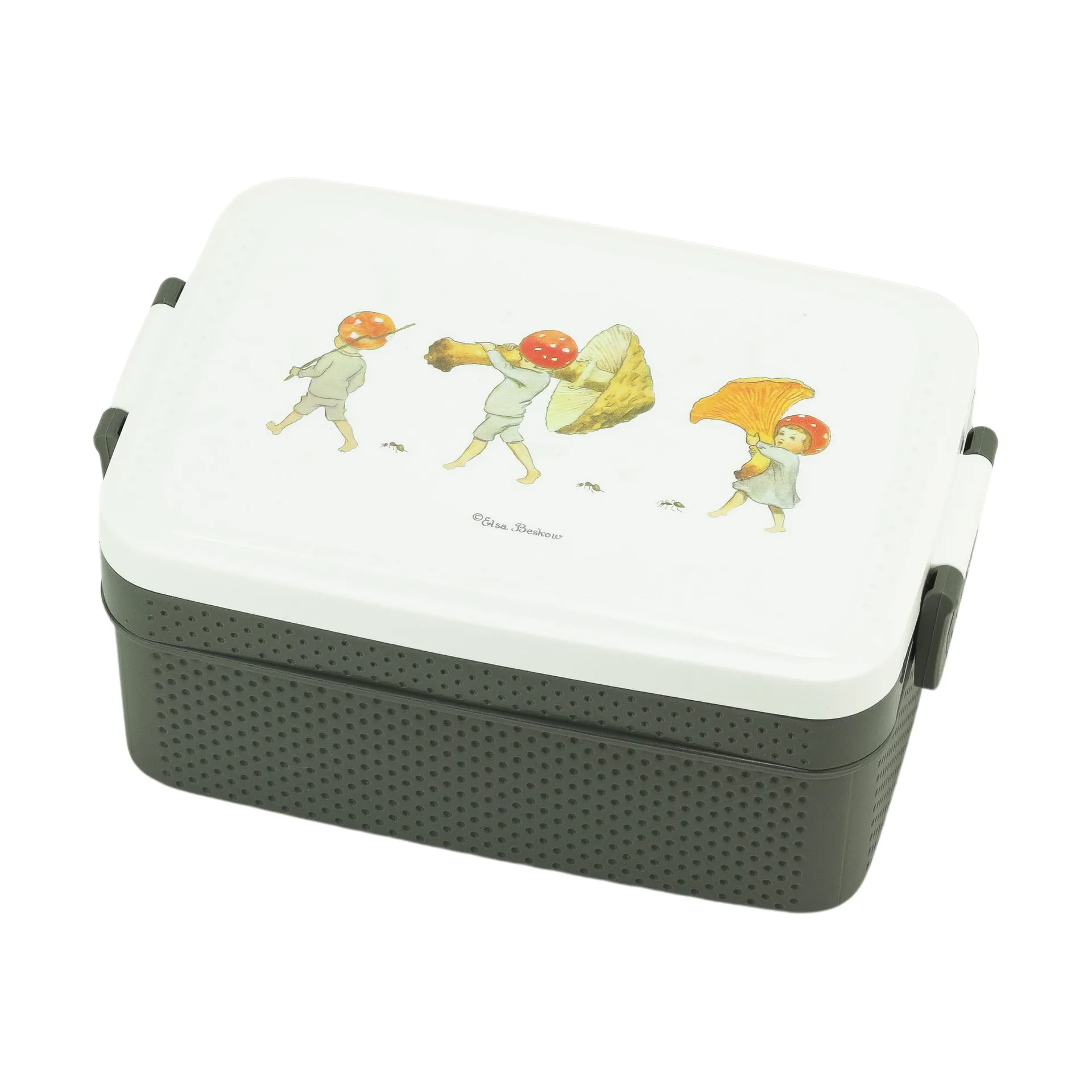 Elsa Beskow Tomtebobarnen lunch box 8x18.5 cm, Brown-white Rätt Start
