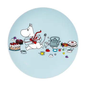 Moomin Picnic flat plate Ø19.5 cm - Light blue - Rätt Start