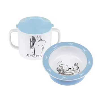 Moomin Water & Bath sippy cup & suction cup plate - Blue - Rätt Start