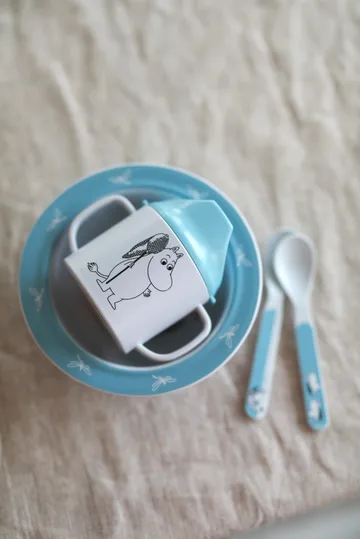 Moomin Water & Bath sippy cup & suction cup plate - Blue - Rätt Start