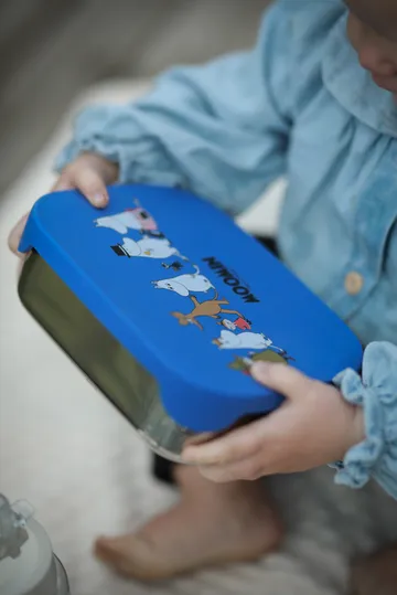 Mumin Family lunch box tin 13x17 cm - Blue - Rätt Start