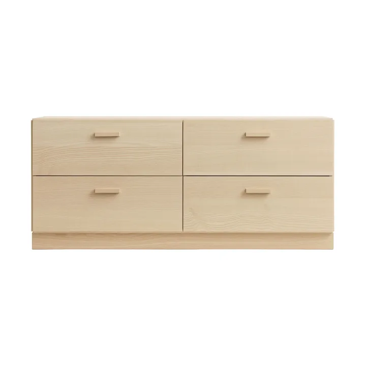 Relief low dresser with base 123x46.6 cm ash - Relief